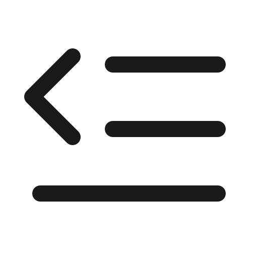 Text outdent icon, solid style, from Phosphor