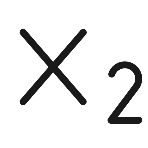 Text subscript light icon, light style, from Phosphor