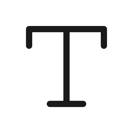 Text t light icon, light style, from Phosphor