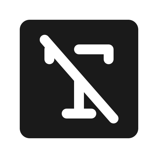 Text t slash fill icon, filled style, from Phosphor