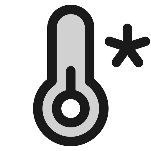 Thermometer cold duotone icon, two-tone style, from Phosphor