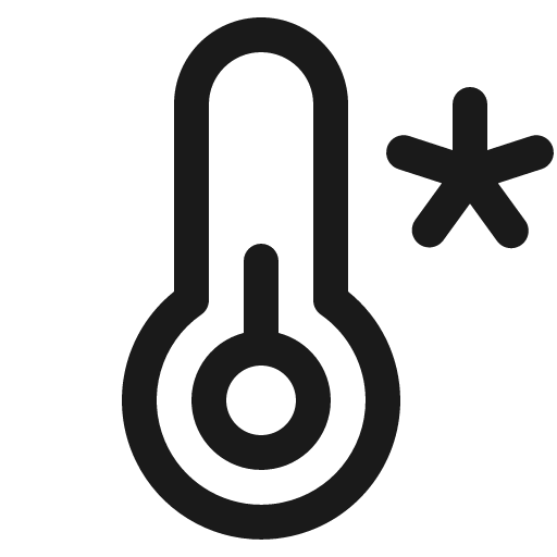 Thermometer cold icon, solid style, from Phosphor