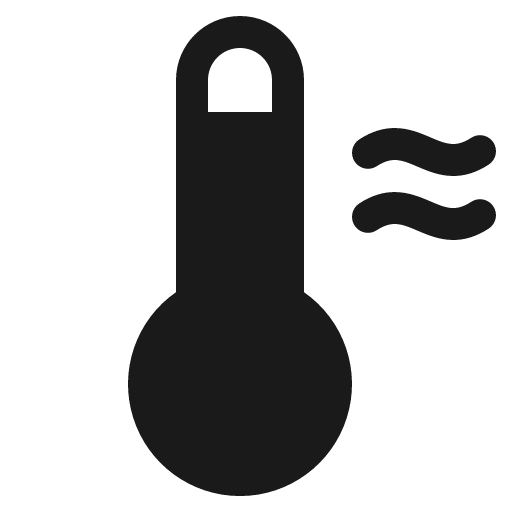 Thermometer hot fill icon, filled style, from Phosphor