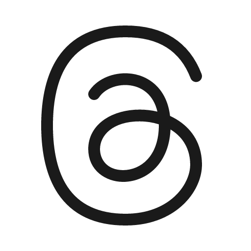 Threads logo light icon, light style, from Phosphor