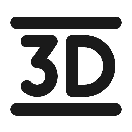 Three d bold icon, bold style, from Phosphor