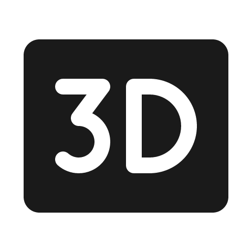 Three d fill icon, filled style, from Phosphor