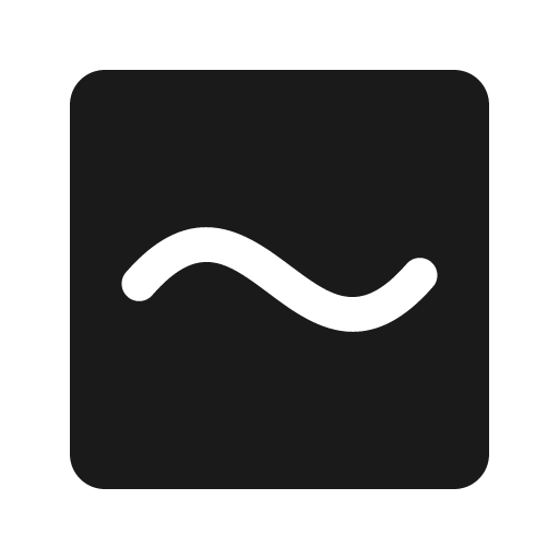 Tilde fill icon, filled style, from Phosphor