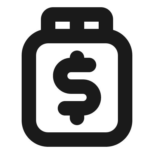 Tip jar bold icon, bold style, from Phosphor