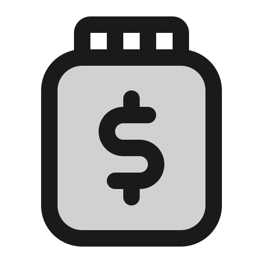 Tip jar duotone icon, two-tone style, from Phosphor