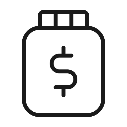 Tip jar thin icon, thin style, from Phosphor