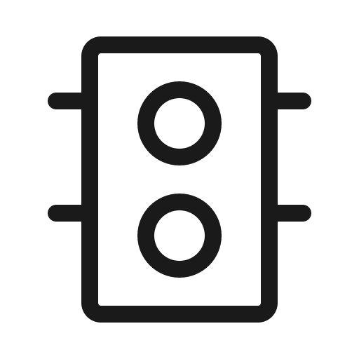 Traffic signal light icon, light style, from Phosphor