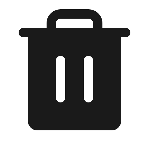 Trash fill icon, filled style, from Phosphor
