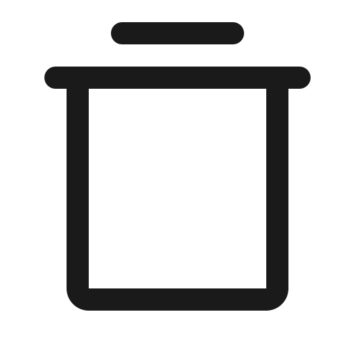 Trash simple icon, solid style, from Phosphor