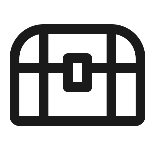 Treasure chest icon, solid style, from Phosphor