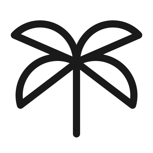 Tree palm light icon, light style, from Phosphor