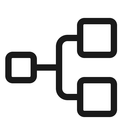 Tree structure light icon, light style, from Phosphor
