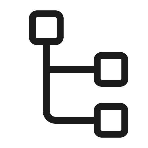Tree view light icon, light style, from Phosphor
