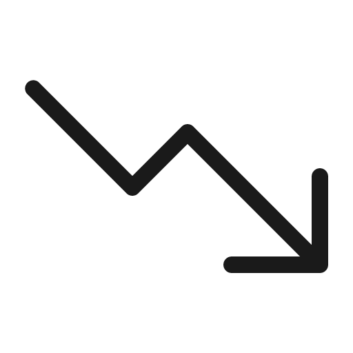 Trend down light icon, light style, from Phosphor