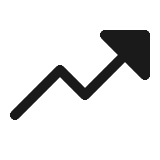 Trend up fill icon, filled style, from Phosphor