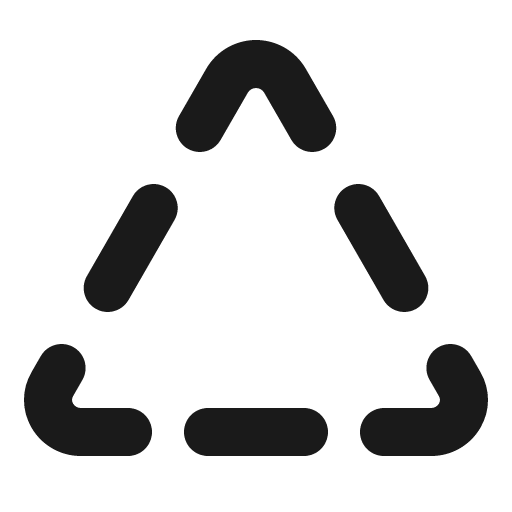 Triangle dashed bold icon, bold style, from Phosphor