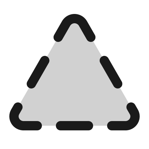 Triangle dashed duotone icon, two-tone style, from Phosphor