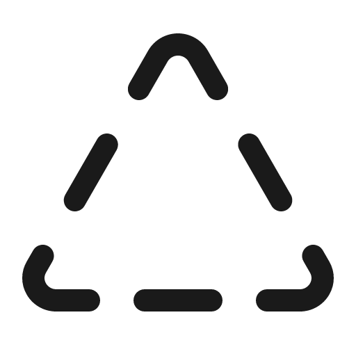 Triangle dashed icon, solid style, from Phosphor