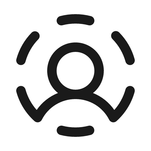 User circle dashed icon, solid style, from Phosphor