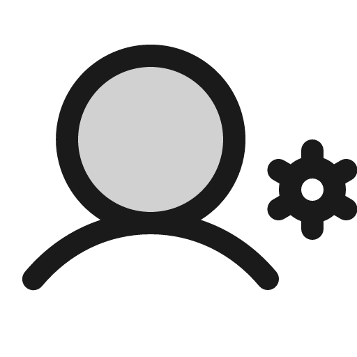 User gear duotone icon, two-tone style, from Phosphor
