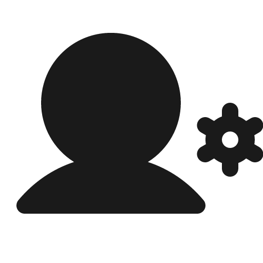 User gear fill icon, filled style, from Phosphor