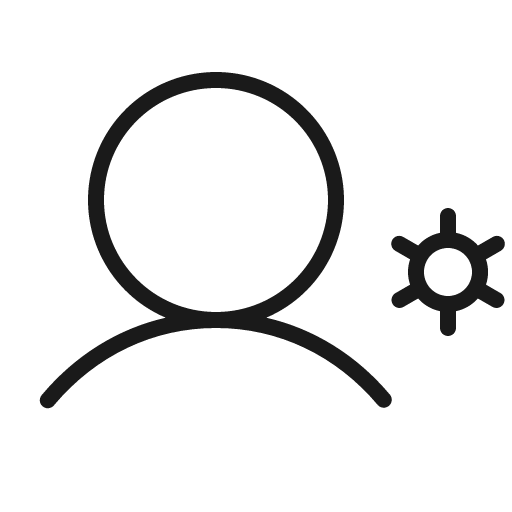 User gear thin icon, thin style, from Phosphor