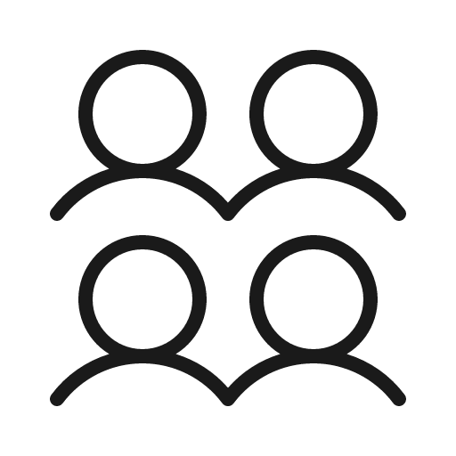 Users four thin icon, thin style, from Phosphor