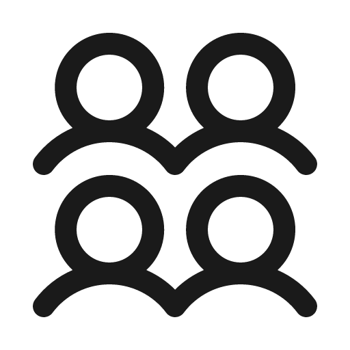 Users four icon, solid style, from Phosphor