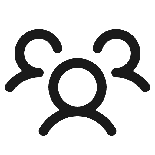 Users three icon, solid style, from Phosphor