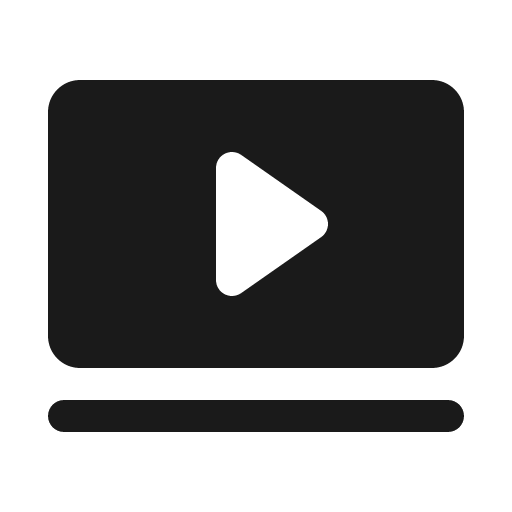 Video fill icon, filled style, from Phosphor