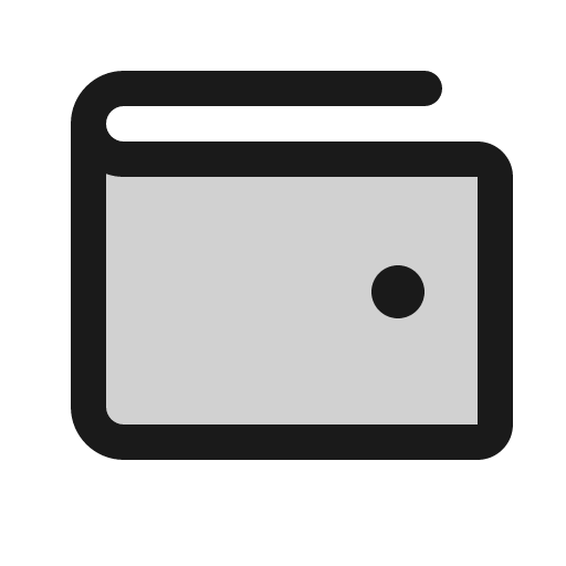 Wallet duotone icon, two-tone style, from Phosphor