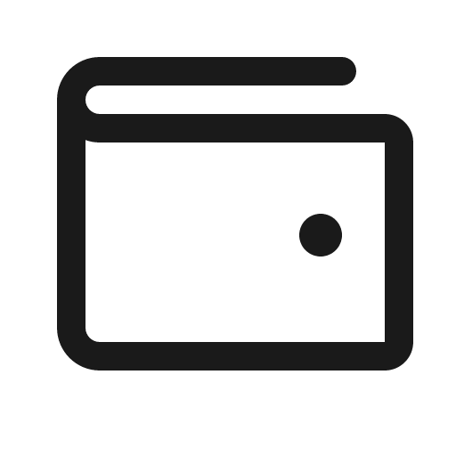 Wallet icon, solid style, from Phosphor