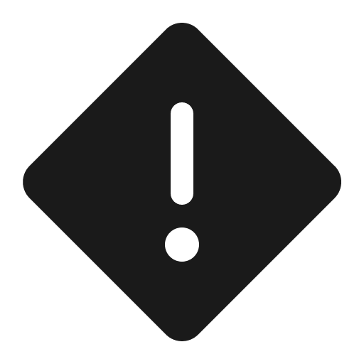 Warning diamond fill icon, filled style, from Phosphor