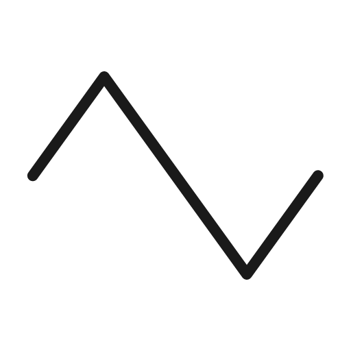 Wave triangle thin icon, thin style, from Phosphor