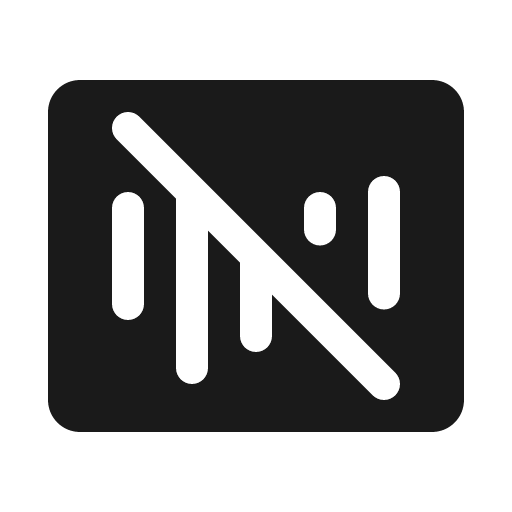 Waveform slash fill icon, filled style, from Phosphor