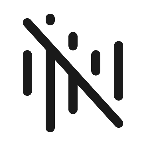 Waveform slash icon, solid style, from Phosphor