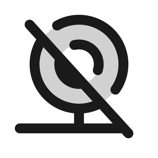 Webcam slash duotone icon, two-tone style, from Phosphor
