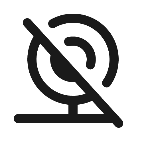 Webcam slash icon, solid style, from Phosphor