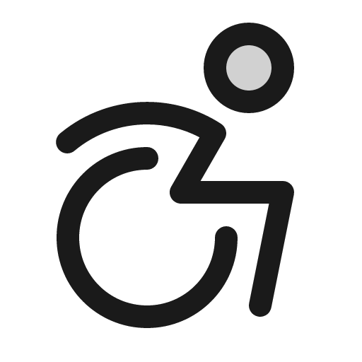 Wheelchair motion duotone icon, two-tone style, from Phosphor