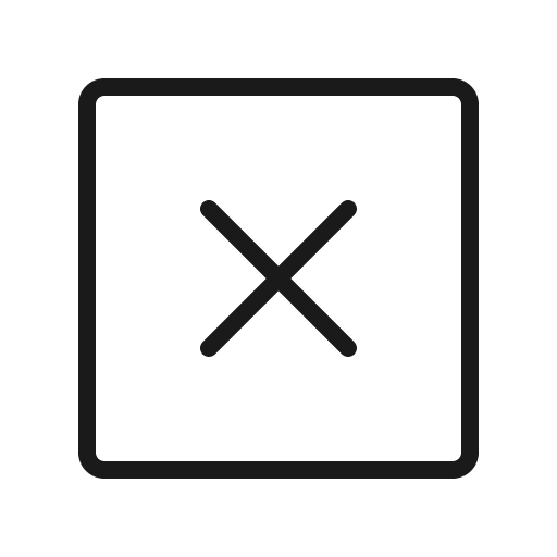 X square thin icon, thin style, from Phosphor