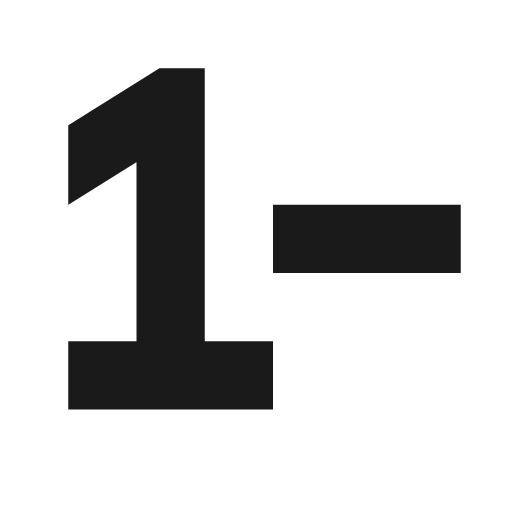 1 minus icon, solid style, from Pinhead Map Icons