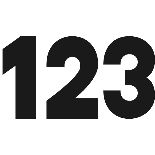 123 icon, solid style, from Pinhead Map Icons
