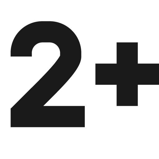 2 plus icon, solid style, from Pinhead Map Icons