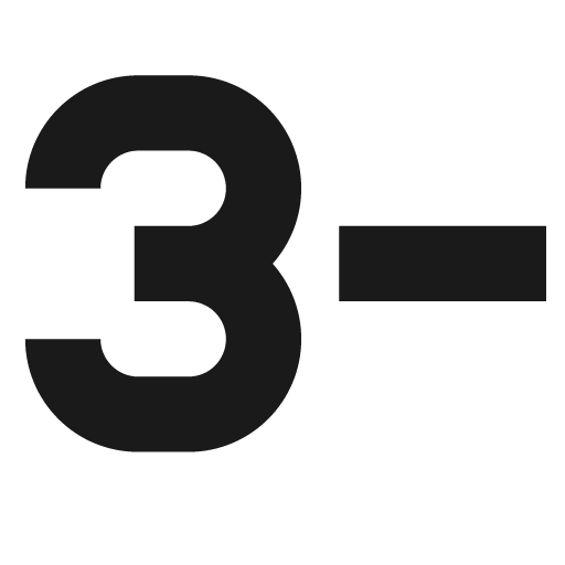 3 minus icon, solid style, from Pinhead Map Icons