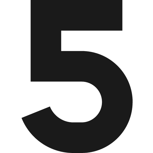 5 icon, solid style, from Pinhead Map Icons