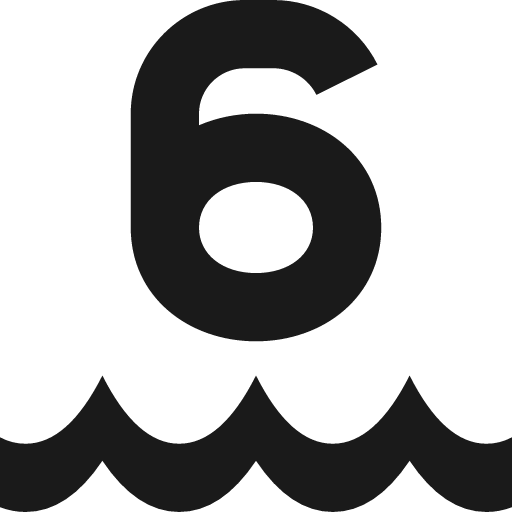 6 above water icon, solid style, from Pinhead Map Icons